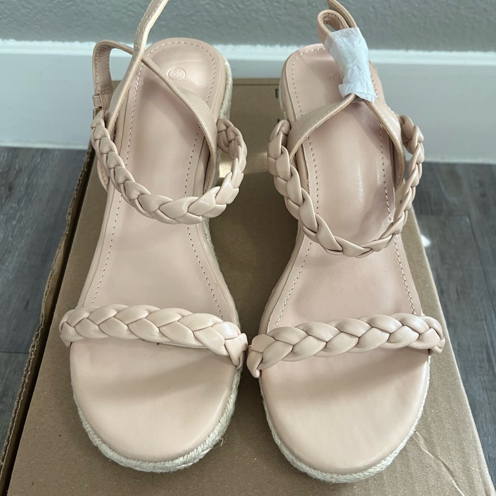 Braided Strap Nude Sandals size 6.5